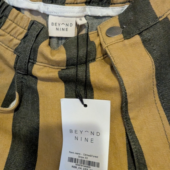 Striped Yellow and Gray Women's Pants - Picture 7 of 9